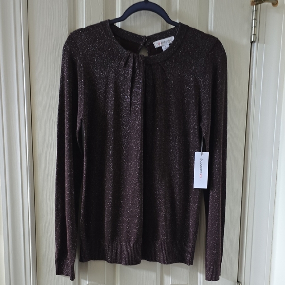 LIZ CLAIBORNE WOMEN'S BROWN "CHOCOLATE SAUCE" 😀 LONG SLEEVES SWEATER MEDIUM - Picture 3 of 16